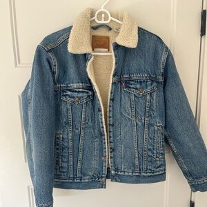 Levi's Cream Sherpa Lined Jacket